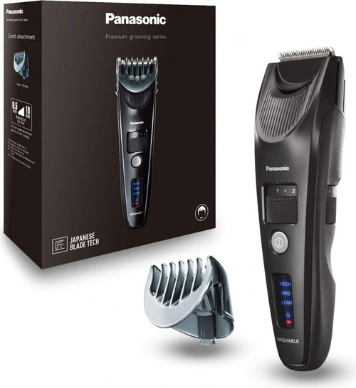 Panasonic Bartschneider mit Zubehör und Verpackung