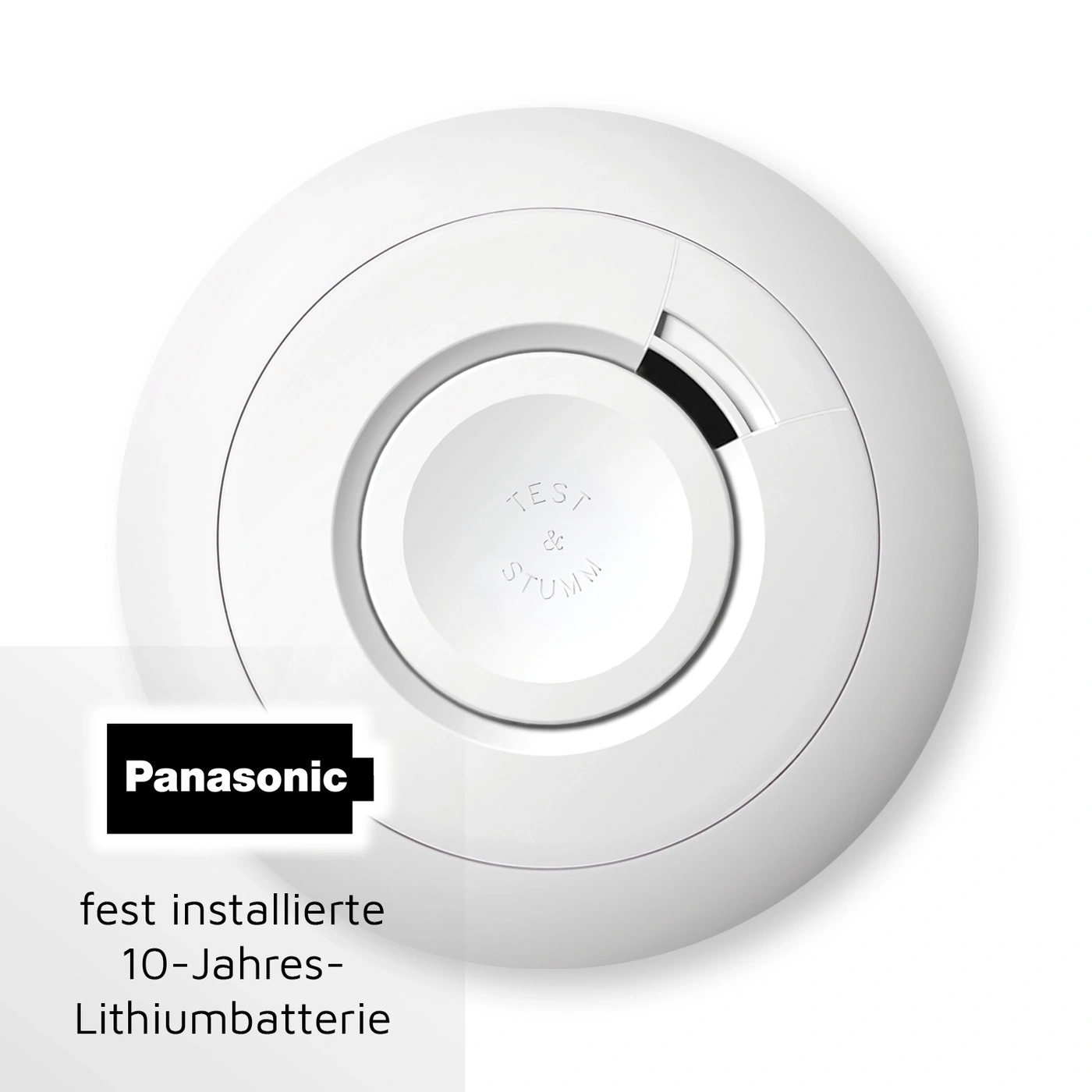 Panasonic Rauchmelder mit fest installierter 10-Jahres-Lithiumbatterie