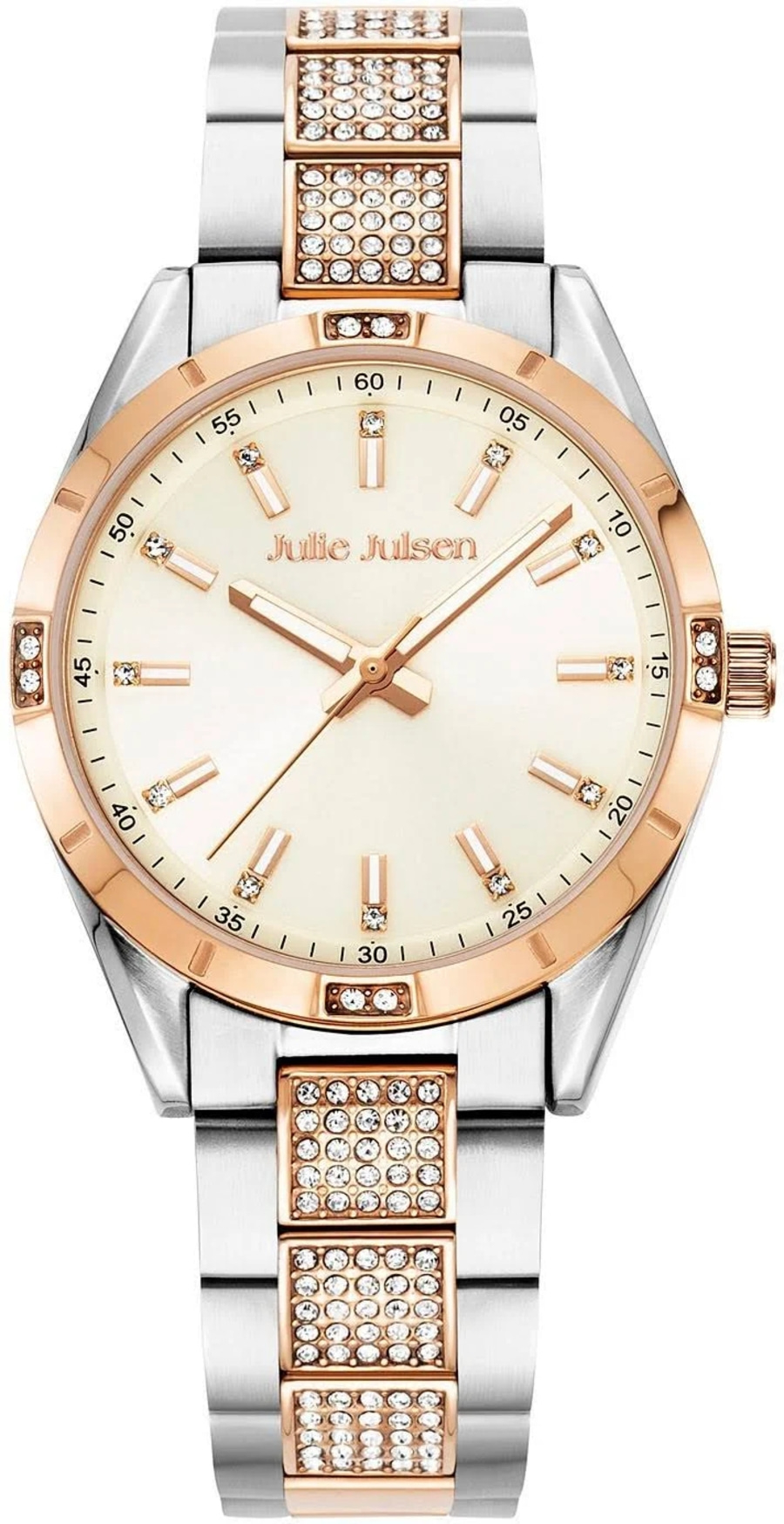 JULIE JULSEN Damen Armbanduhr JJW3105SRGM Quarzuhr Edelstahl Mineralglas 36mm