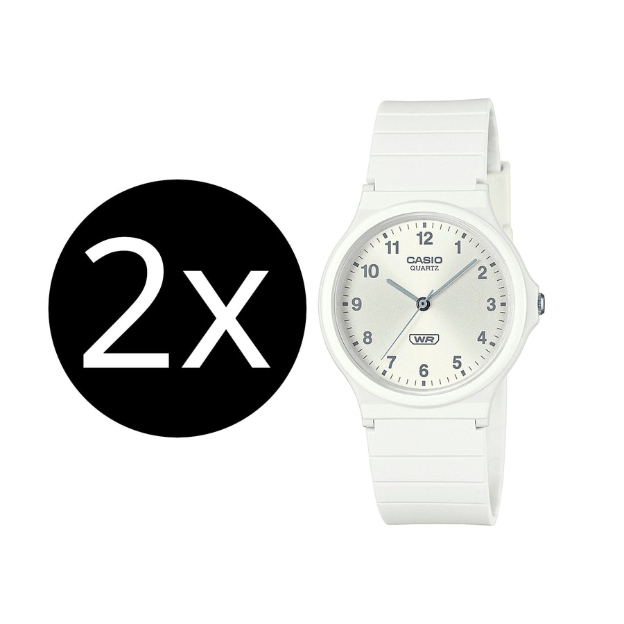 2 x CASIO TIMELESS COLLECTION Armbanduhr MQ-24B-7BEF Quarz 35mm weiß B-WARE
