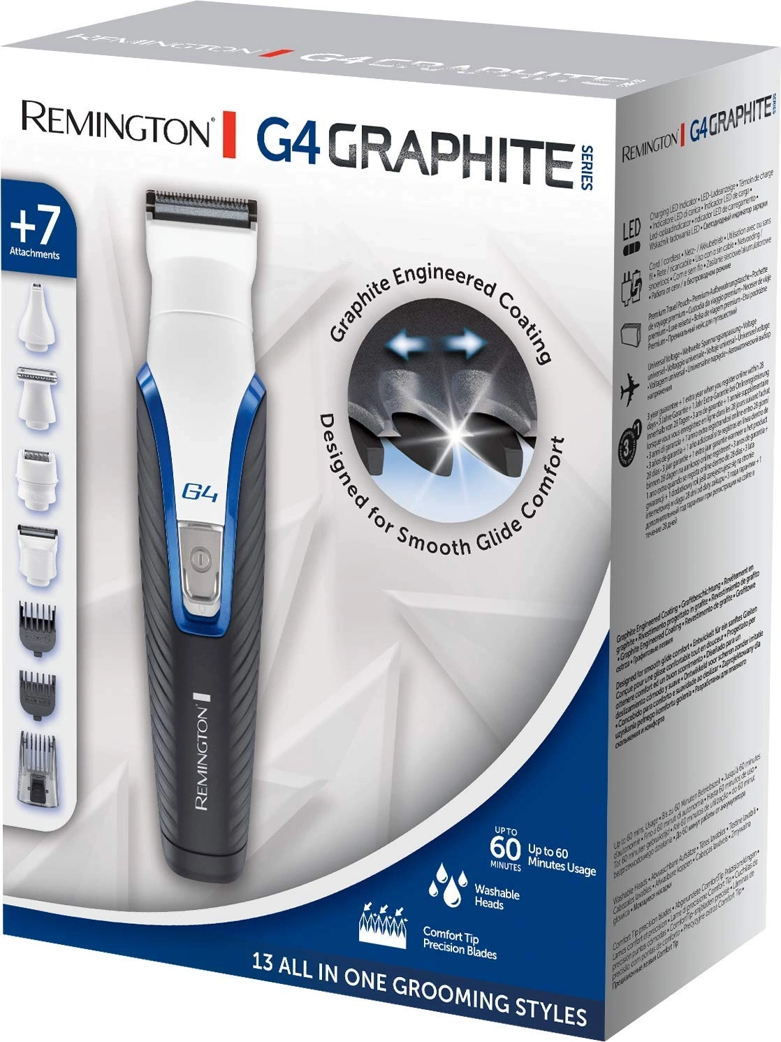 Remington G4 Graphite Trimmer, 13-in-1-Styling-Kit, bis zu 60 Minuten Laufzeit, Präzisionsklingen