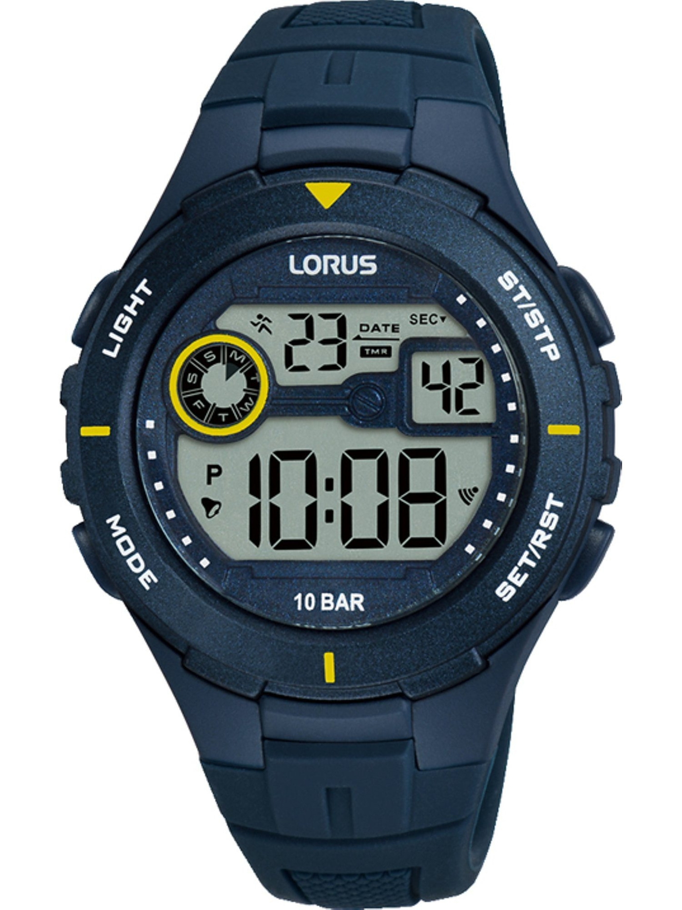 LORUS Armbanduhr Sports R2383PX9 Quarzuhr digital Silikonarmband blau 36mm