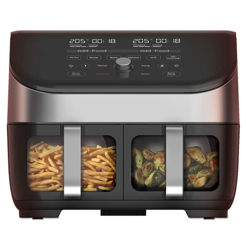 INSTANT POT Vortex Plus Dual Airfryer Heißluftfritteuse 7,6L ClearCook Edelstahl