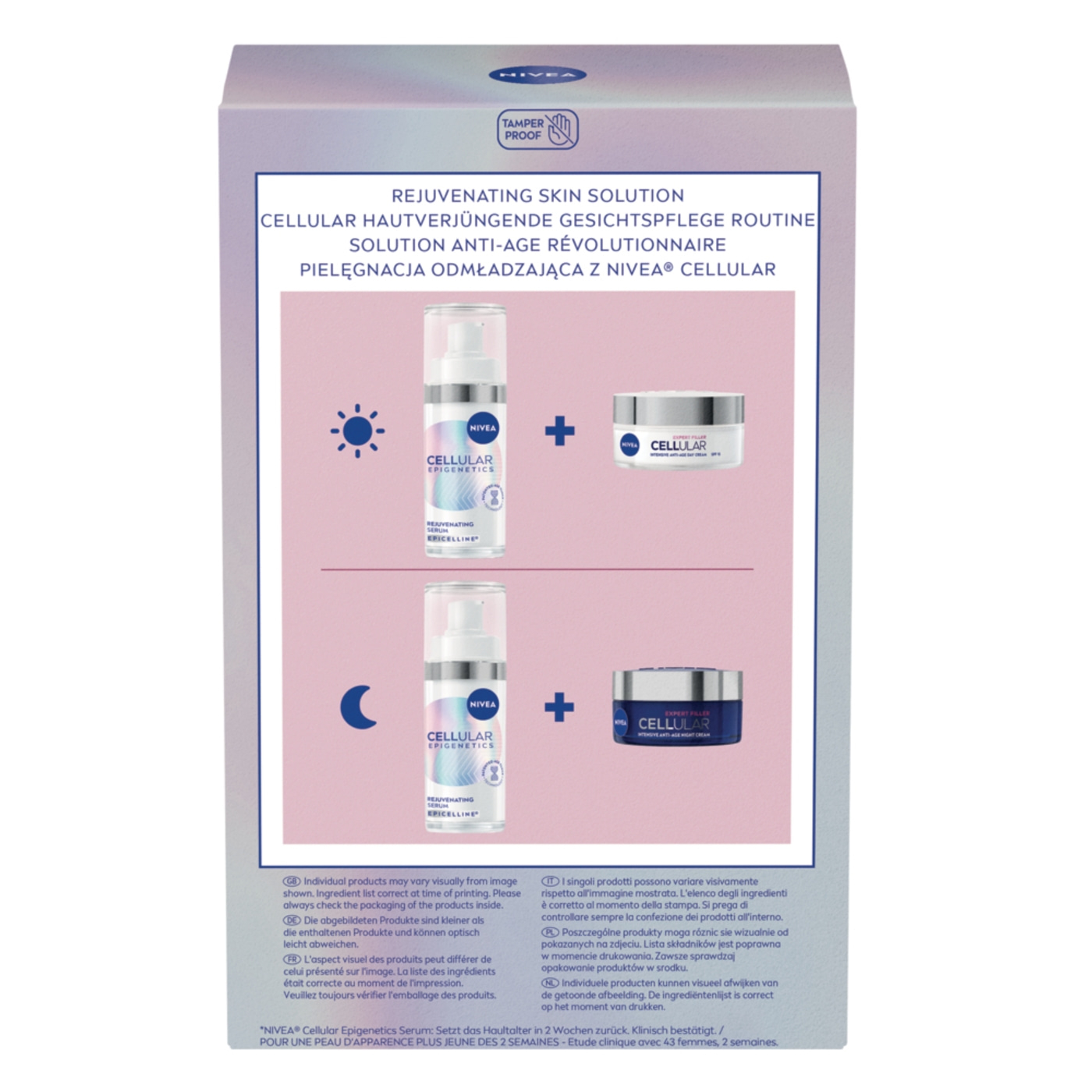 NIVEA CELLULAR Expert Filler & Epigenetics Tagespflege Nachtcreme und Serum