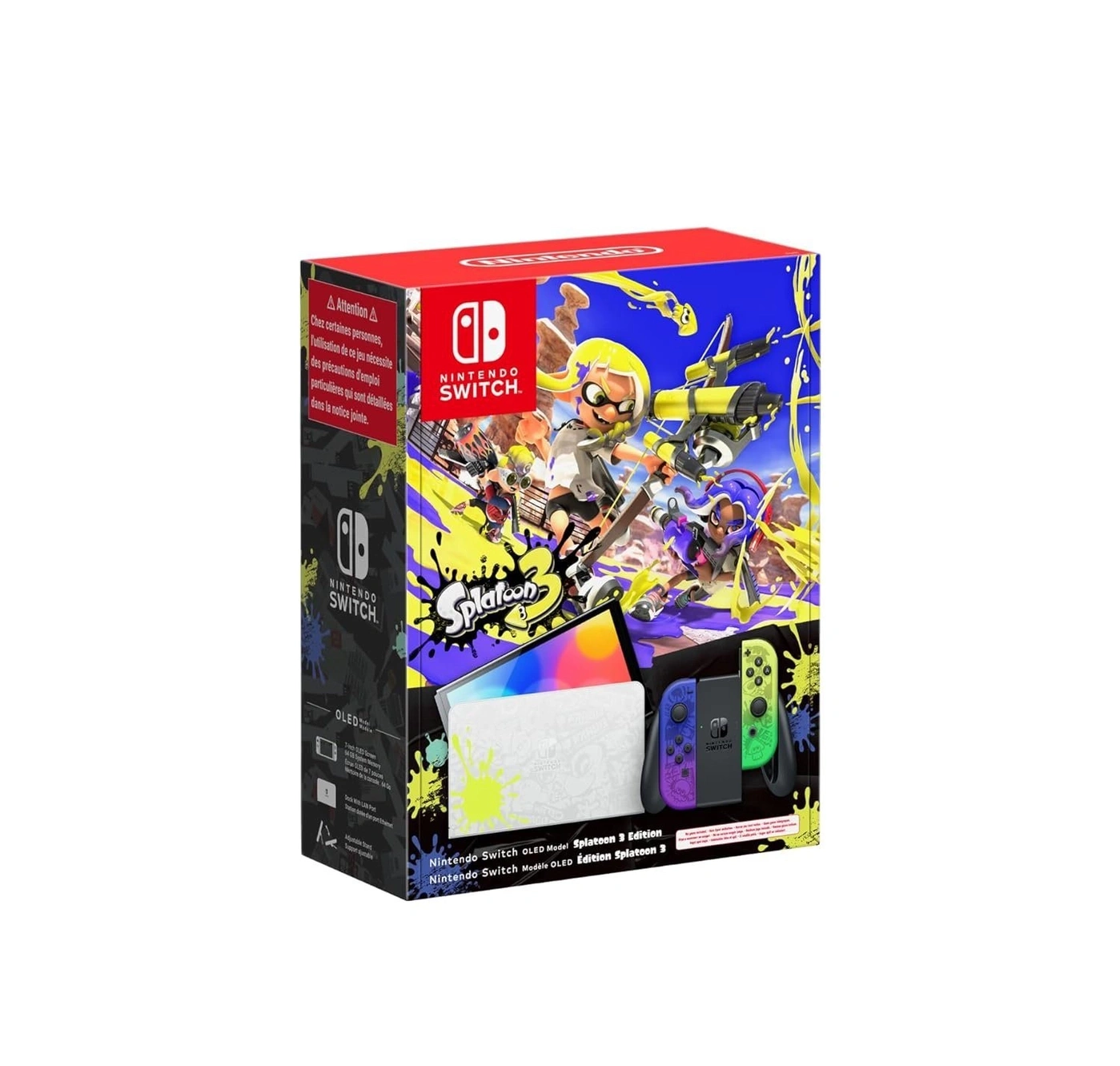 Nintendo Switch OLED Splatoon 3 Edition Paket mit Dock, Joy-Cons, und Konsole