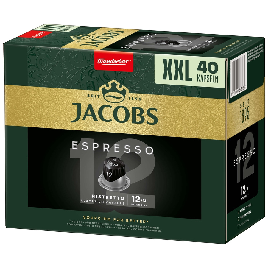 JACOBS Kapseln Espresso 12 Ristretto XXL-Pack 5 x 40 Nespresso®* kompatibel