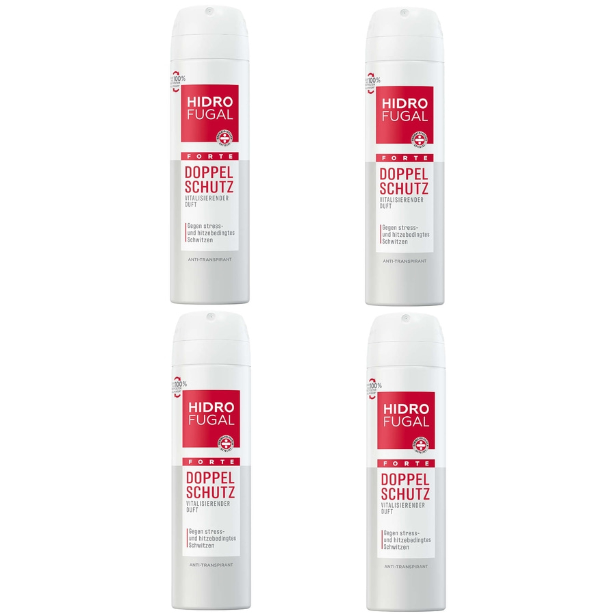Vier Deos von Hidro Fugal, Doppel Schutz, vitalisierender Duft, Anti-Transpirant