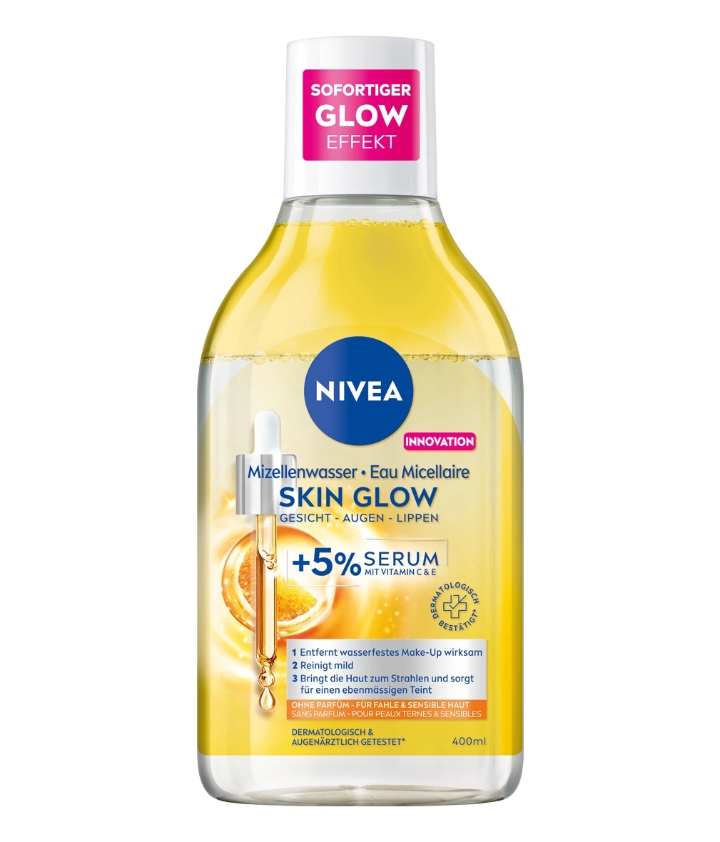 Nivea Skin Glow Mizellenwasser, Gesicht, Augen, Lippen, mit Vitamin C & E