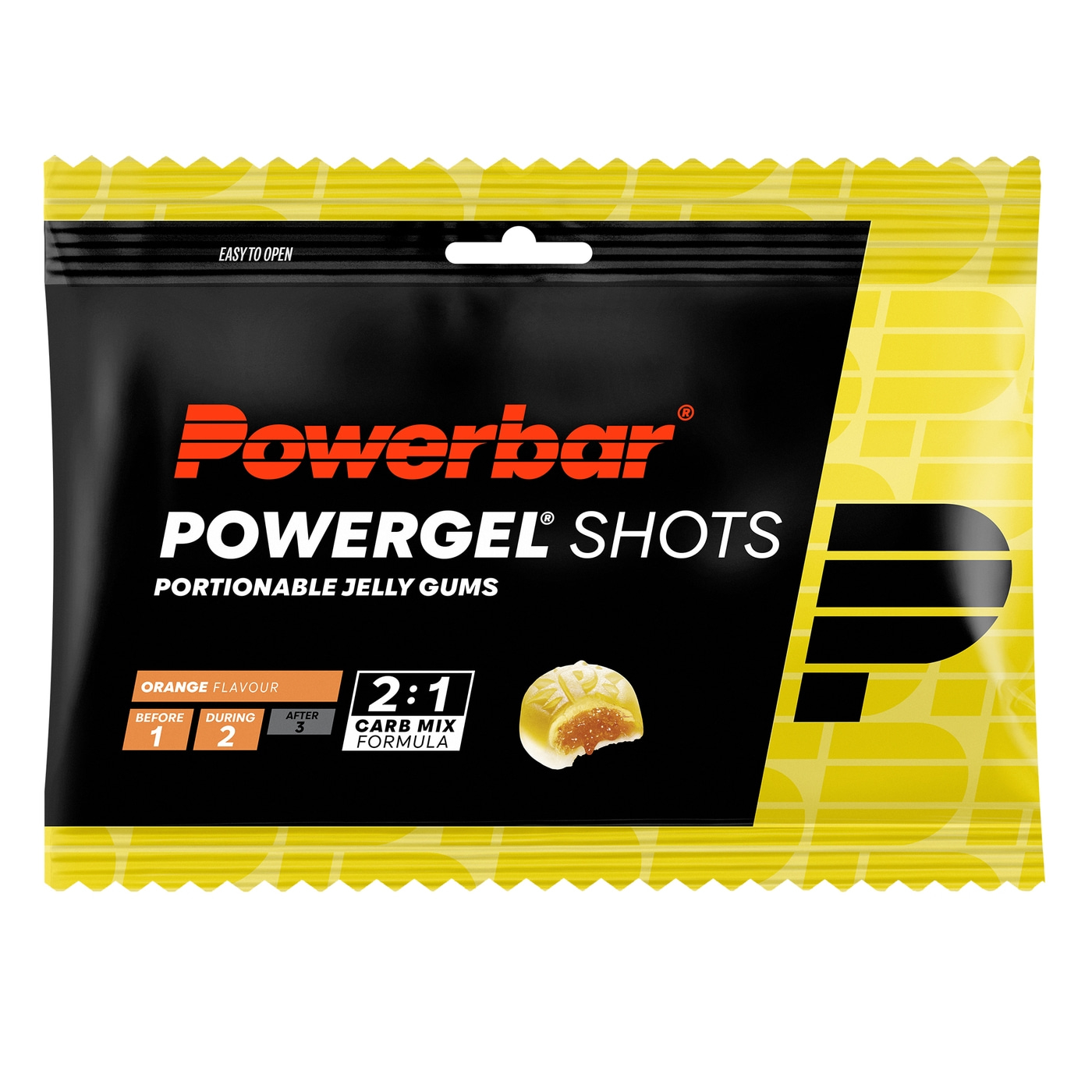 POWERBAR PowerGel Shots Orange High Carb Energie Gummis 24x60g koffeinfrei