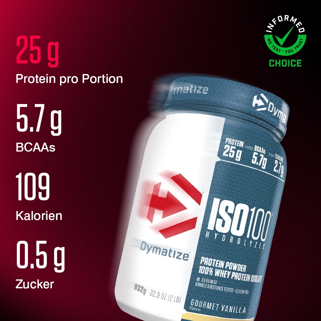 Dymatize ISO 100 Hydrolyzed Gourmet Vanilla protein powder
