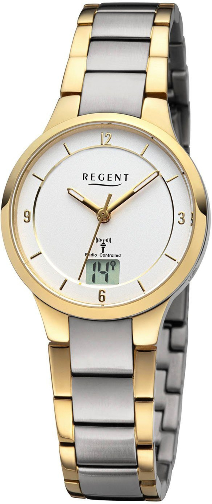 REGENT Damenarmbanduhr FR289-32974591 Quarz Funk Datum Mineralglas 30mm B-WARE