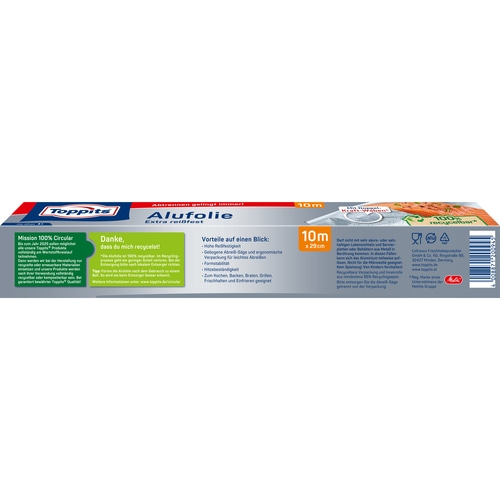 3 x TOPPITS Alufolie Extra Reißfest 10 m x 29 cm Folie Doppel-Kraft-Waben