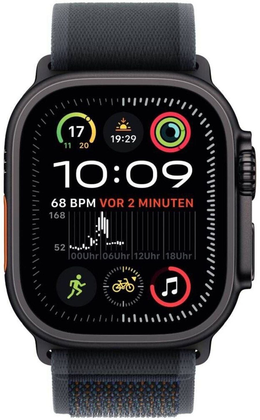 APPLE Watch Ultra 2 (2024) 49 mm Titangehäuse Trail M/L Schwarz MX4V3FD/A B-WARE