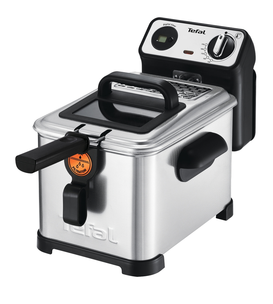 TEFAL Fritteuse Filtra Pro FR5111 3 Liter Öl Edelstahl für 800 g Pommes silber