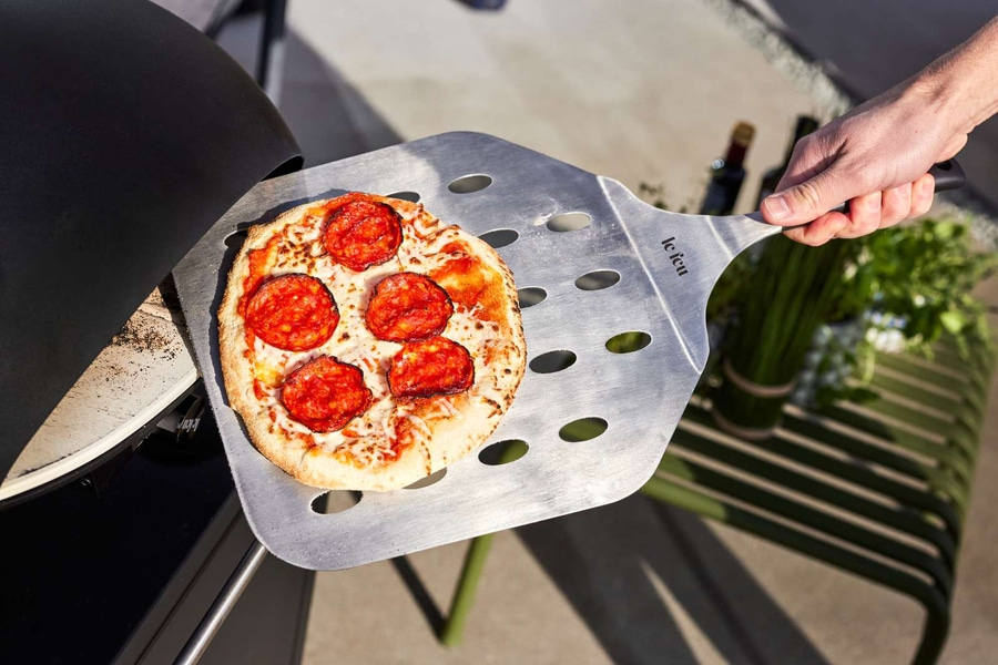 Le Feu Pizzaschieber Pizzaschaufel Turtle Pizza Peel perforierter Edelstahl