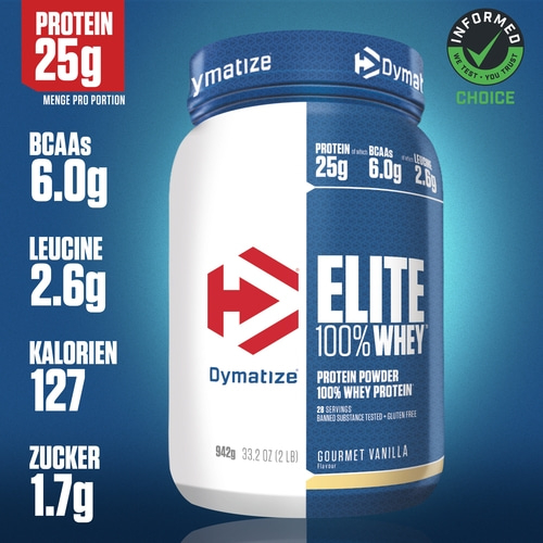 DYMATIZE Whey Protein Pulver Shake Elite 100% Isolat Gourmet Vanilla 942 g