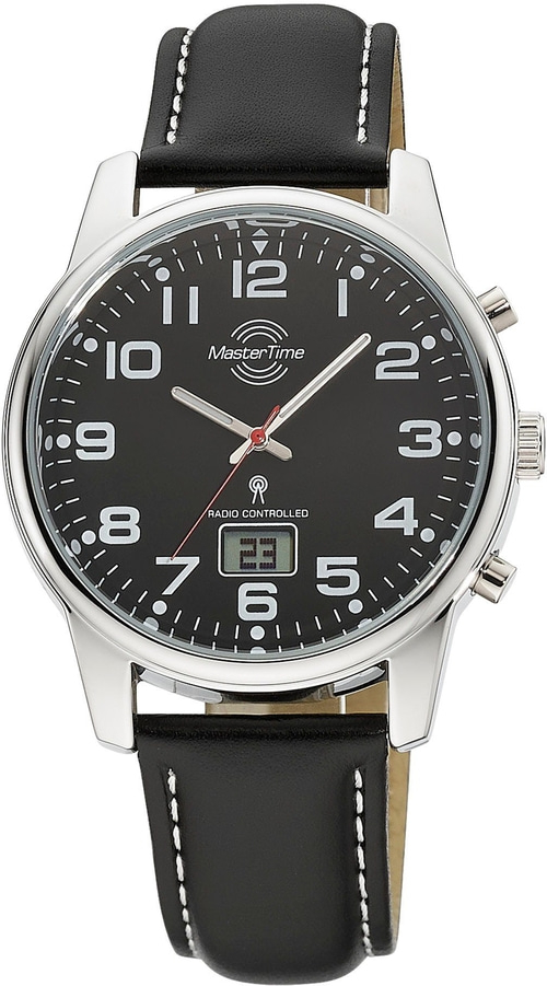 MASTER TIME Herrenarmbanduhr MTGA-10816-21L Quarz Funkuhr Datum 41mm B-WARE