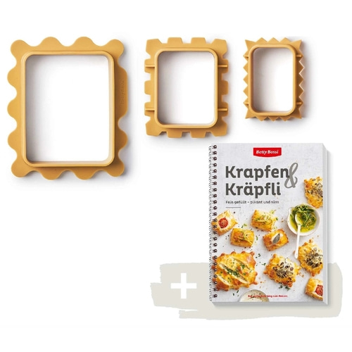 BETTY BOSSI Krapfen & Kräpfli Buch + Ausstecher Set Teigtaschen Kochbuch