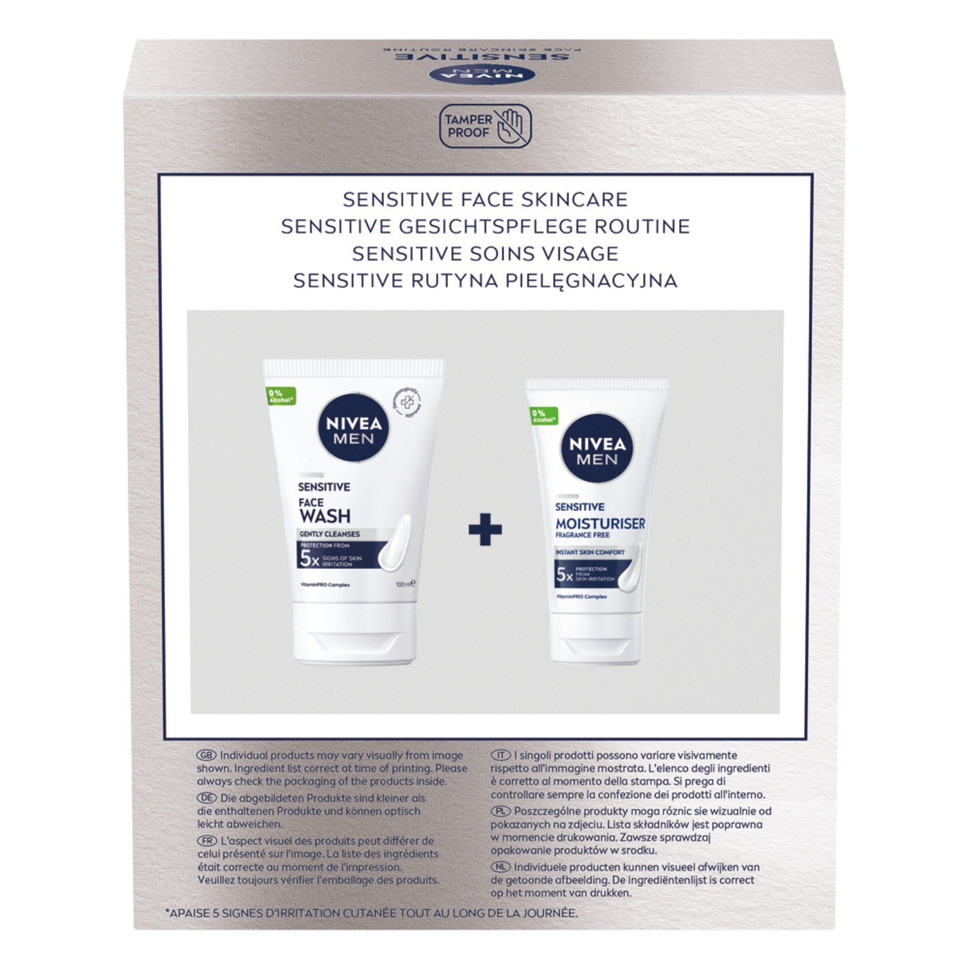 NIVEA MEN Sensitive Gesichtspflege Set Waschgel 100 ml + Gesichtscreme 50 ml