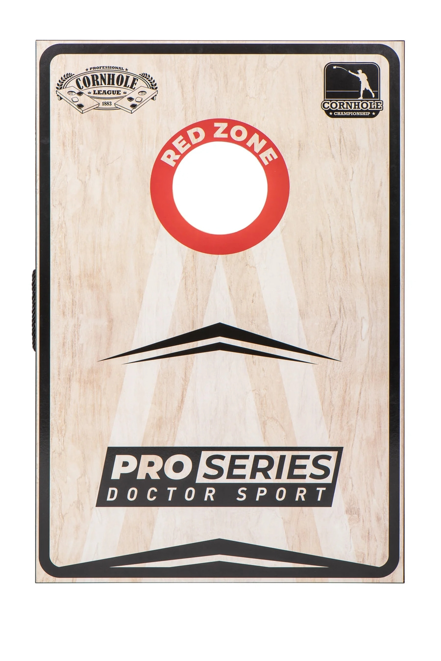 DOCTOR SPORT Pro Series Doppel-Cornhole-Set, echtes Holz, 8 Beanbags + Tasche