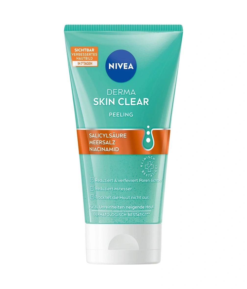 Nivea Derma Skin Clear Peeling, verbessert Hautbild, Salicylsäure, Meersalz, Niacinamid