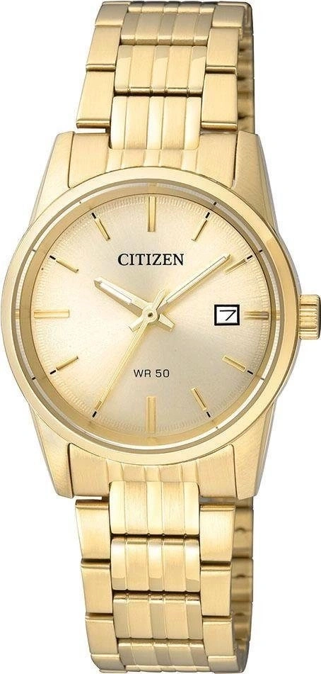 Goldene Citizen Armbanduhr mit Datumsanzeige und WR 50