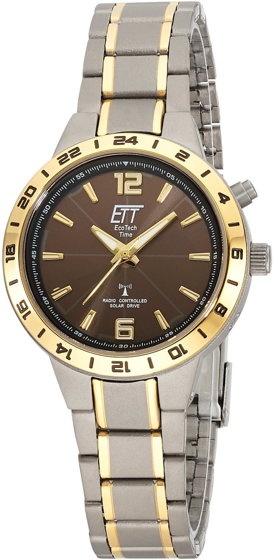 ETT Damenarmbanduhr Solar Drive Funkuhr Titan Basic ELT-11448-21M 34mm