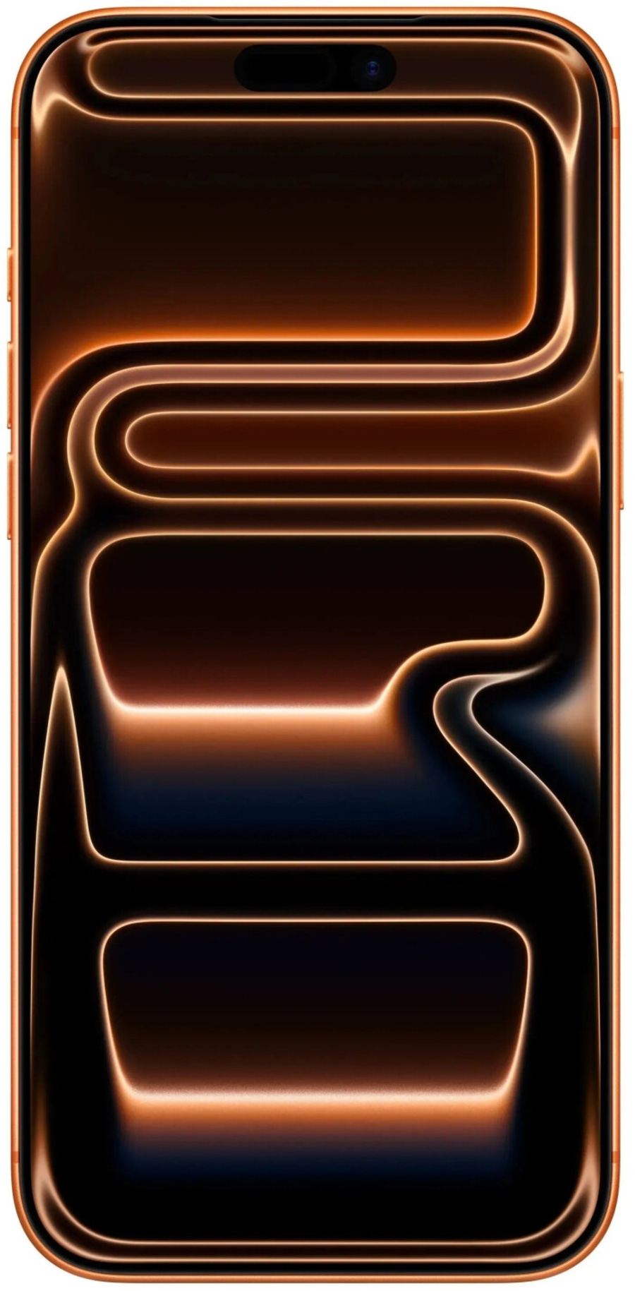 Orange leuchtende Linien auf dunklem Hintergrund auf einem Smartphone