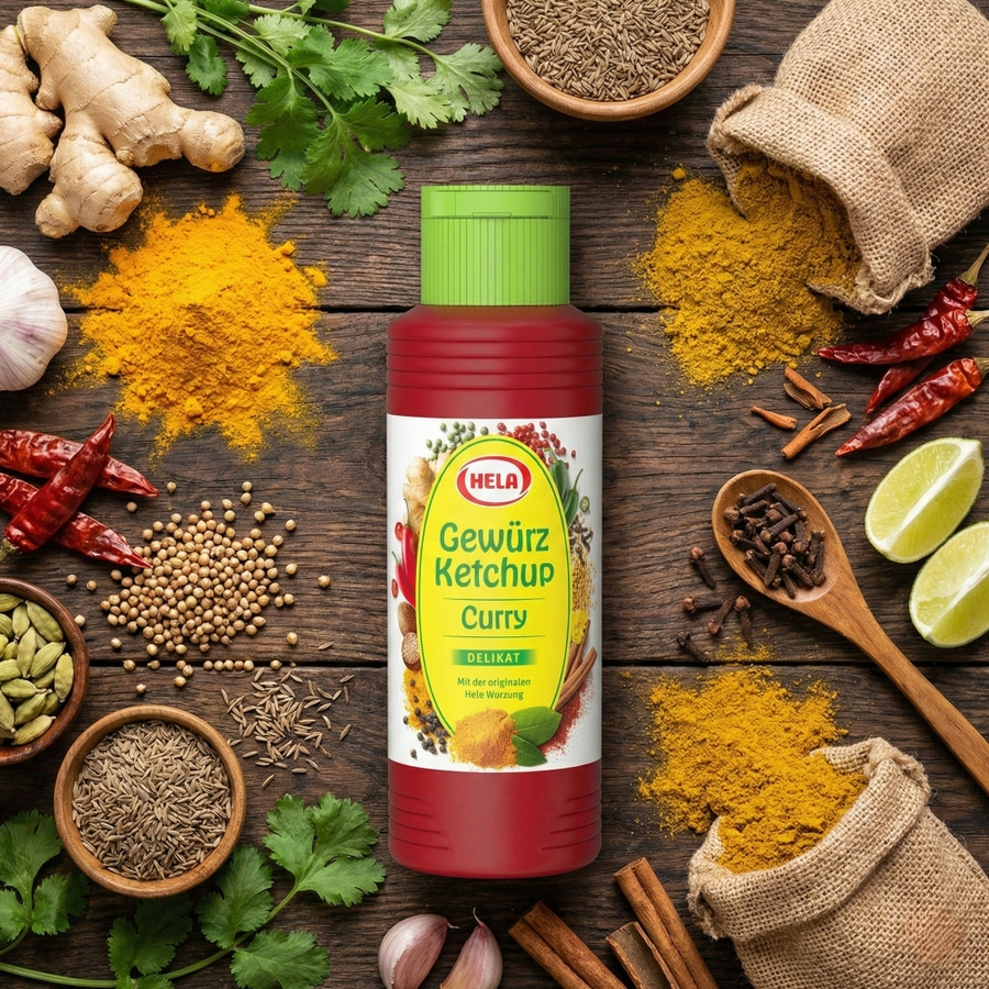 HELA Curry Gewürz Ketchup delikat 12x 300ml Karton Sonderposten MHD 31.05.2026