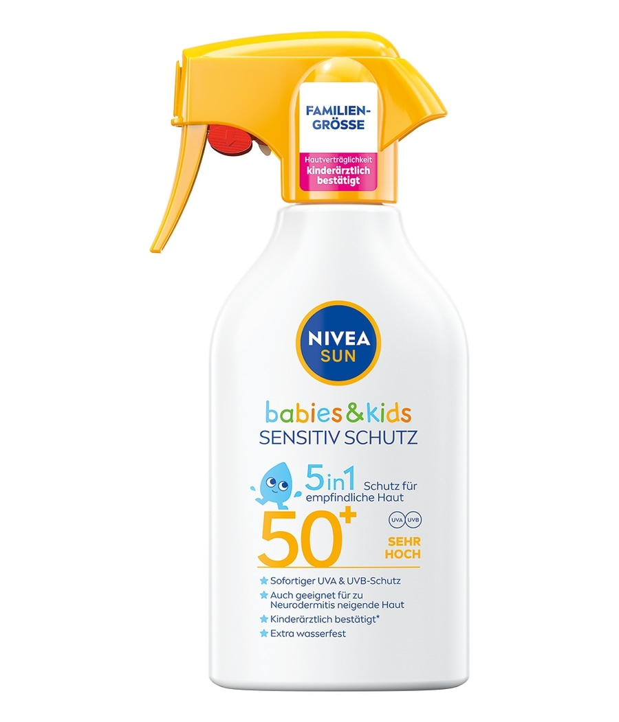 Nivea Sun Babys & Kids Sonnenspray, 50+ Schutz, Familien-Größe, wasserfest.
