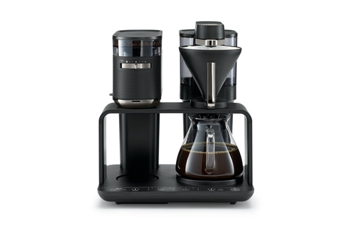 MELITTA Filterkaffeemaschine mit Mühle epos 1024-01 schwarz silber Pour Over