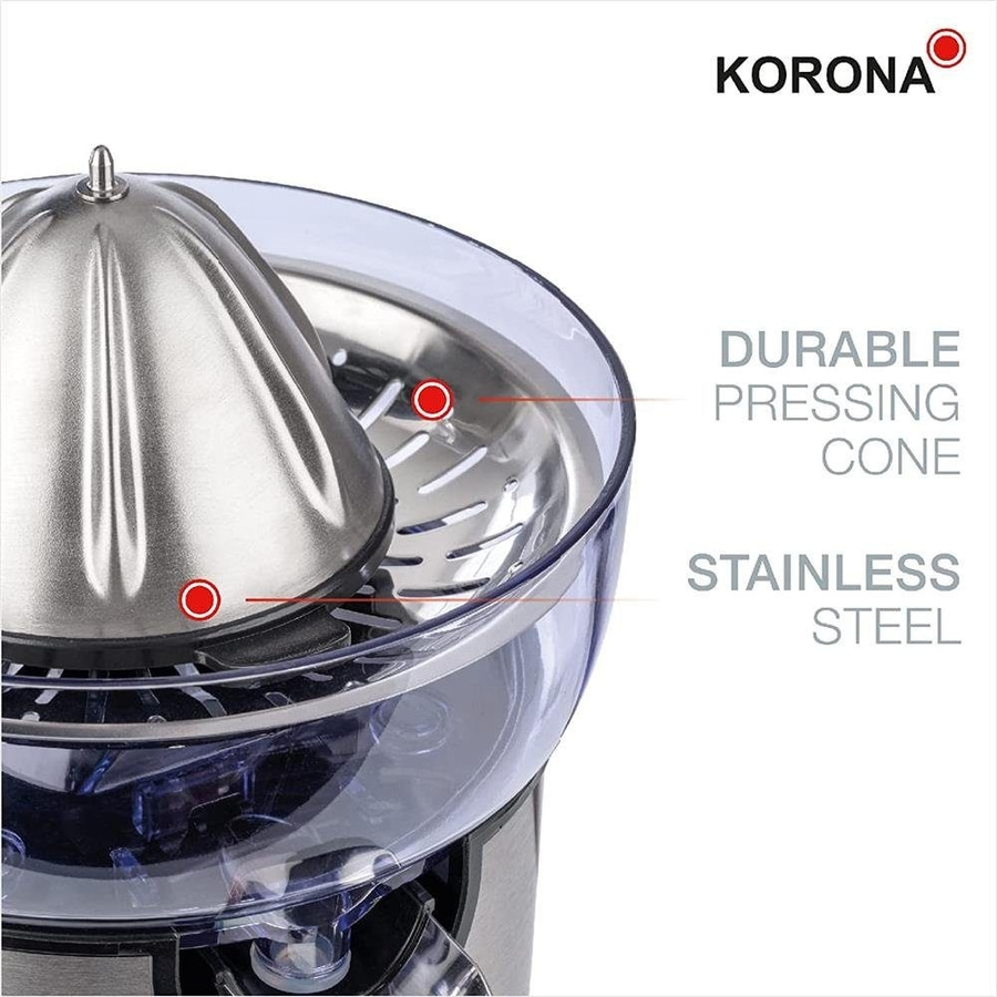 KORONA Zitruspresse 27050 350ml 130Watt Edelstahlgehäuse langlebig Silber NEU