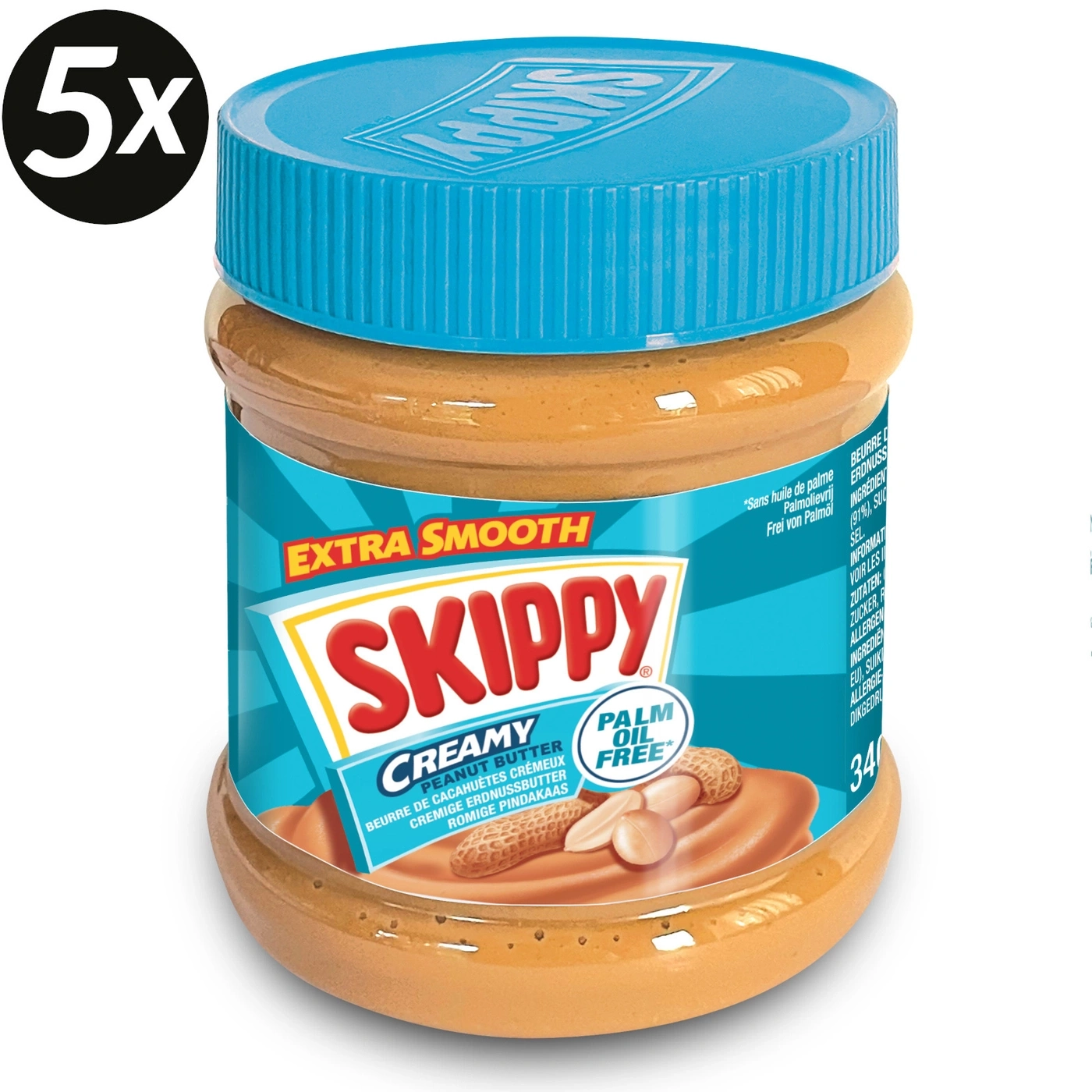 SKIPPY Erdnussbutter Bundle 5x "Creamy" 5x "Super Chunk" ohne Palmöl 10x 340g