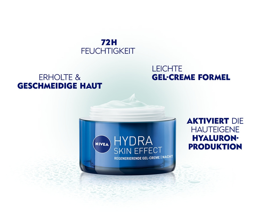 NIVEA Hydra Skin Effect regenerierende Gel Creme Nachtpflege pures Hyaluron 50ml