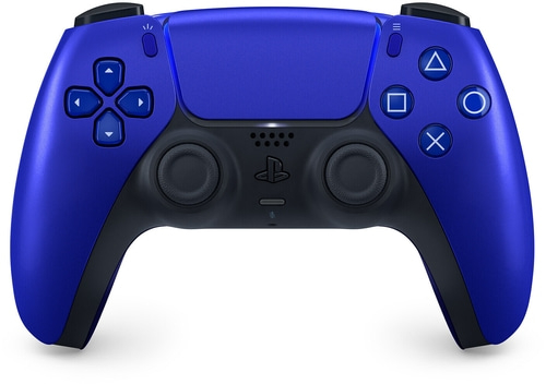 Blauer Playstation 5 Controller. DualSense-Design. Videospiel-Zubehör. Blaues Gamepad.
