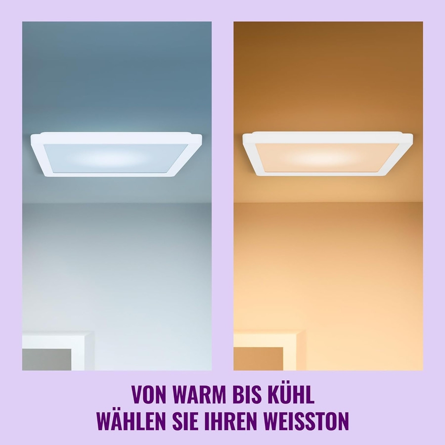 WiZ intelligente Deckenleuchte 39,5x39,5 cm Appsteuerung Smart LED Lampe NEU
