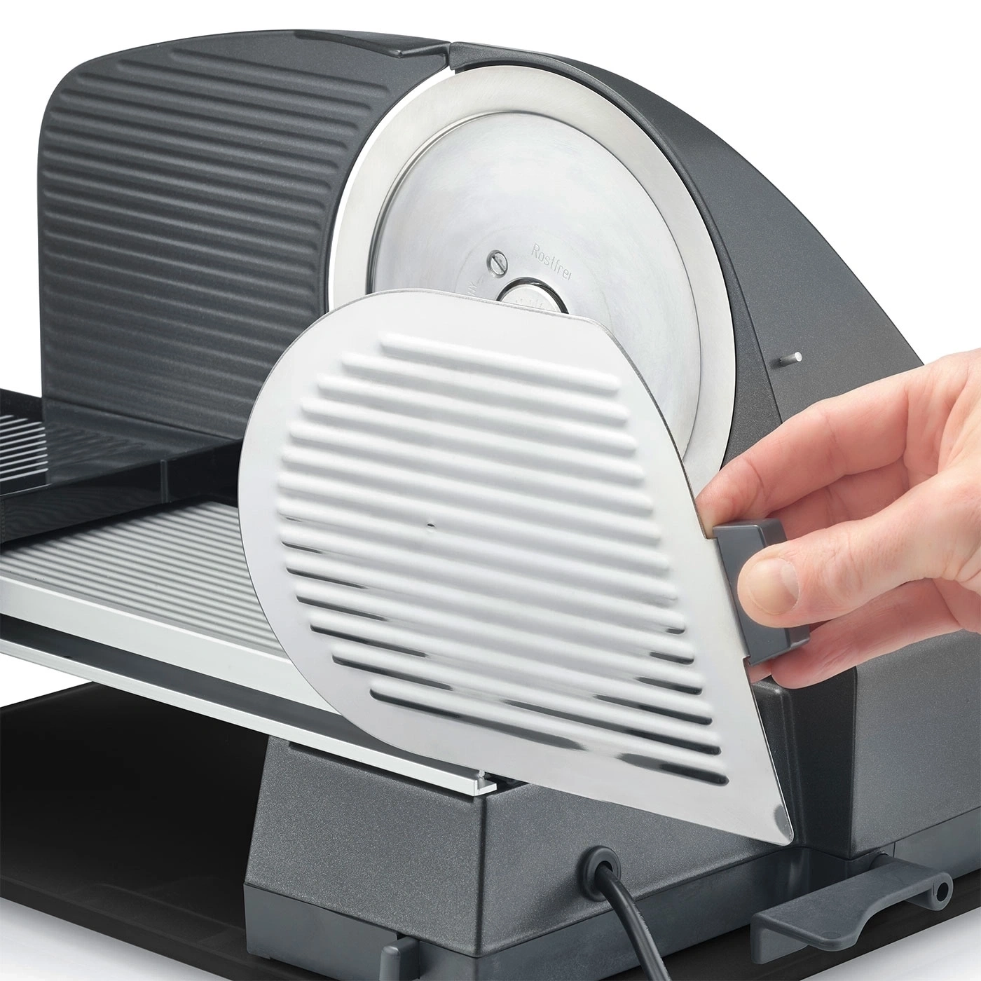 Hand bedient Fleischschneidemaschine mit Schutzabdeckung