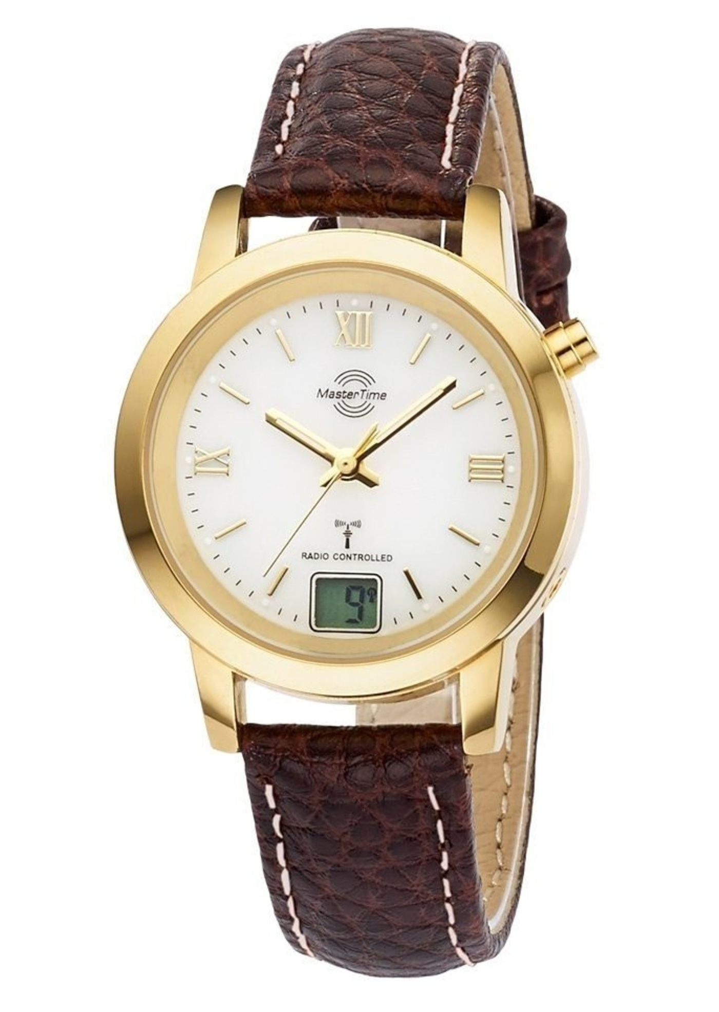 MASTER TIME MTLA-10299-13L Damenarmbanduhr Quarz Lederarmband 34 mm B-WARE