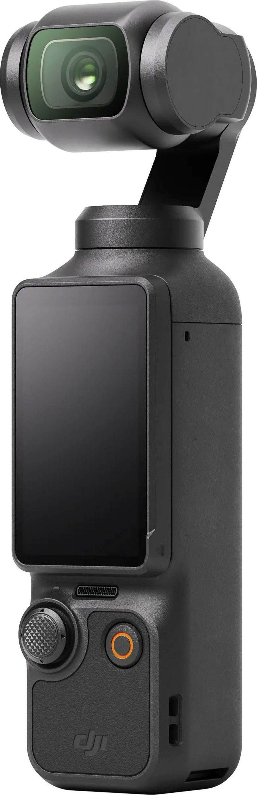 Schwarzer Gimbal mit Kamera und Bildschirm