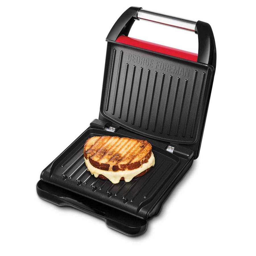 GEORGE FOREMAN Kontaktgrill Fitnessgrill Steel Family Rot 25040-56 Paninigrill