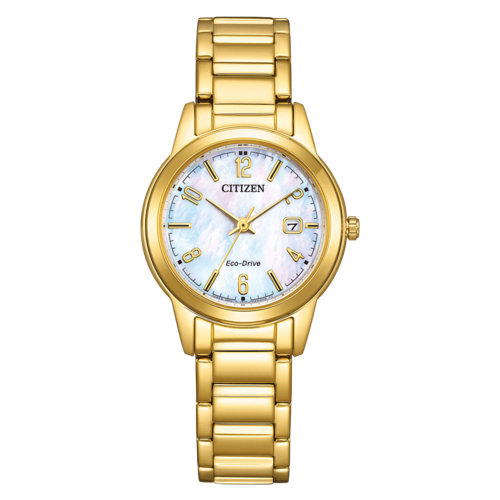 CITIZEN Damen Armbanduhr FE1242-78D Eco-Drive 29,4 mm Edelstahl gold B-Ware