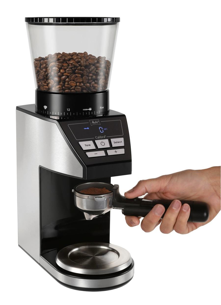 MELITTA Kaffeemühle Calibra Schwarz-Edelstahl 160 W Kegelstahlmahlwerk