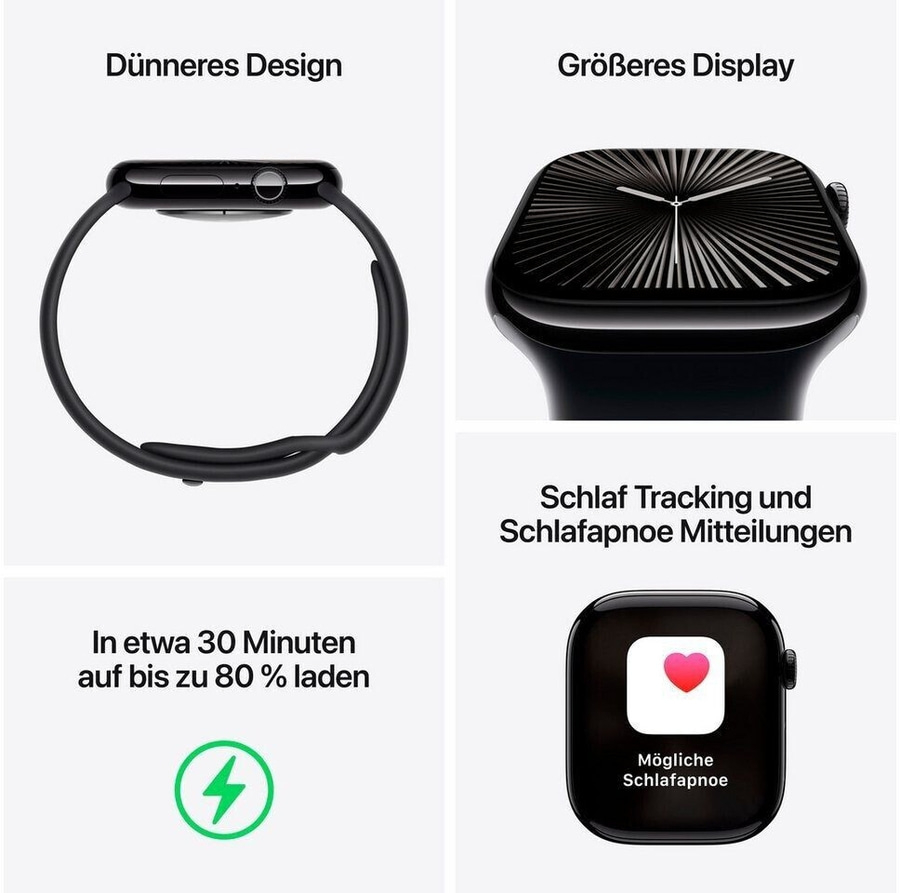 APPLE Watch S10 GPS+Cell 46 mm Alugehäuse Sportband S/M Denim MWY03QF/A B-Ware