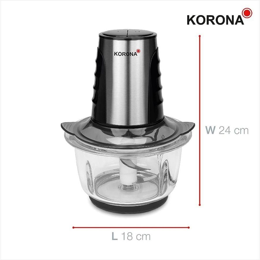 KORONA Zerkleinerer Edelstahlklingen 500 Watt 2 Leistungsstufen schwarz NEU