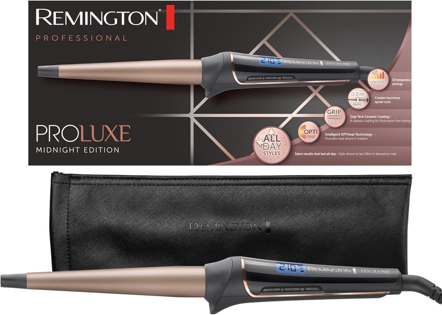 Remington Proluxe Midnight Edition Lockenstab mit 10 Temperatureinstellungen
