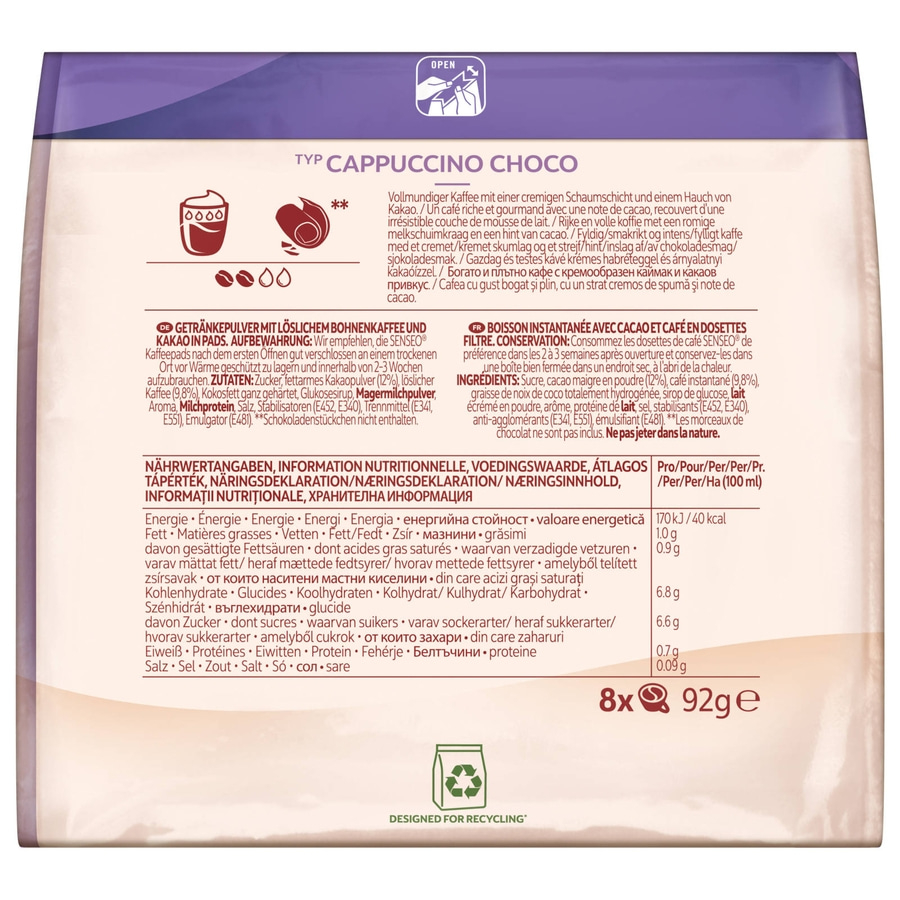 SENSEO Pads Typ Cappuccino Choco Senseopads 80 Getränke Kaffeepads