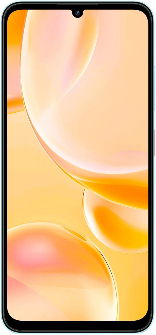 Smartphone mit abgerundeten Ecken und einem Loch für die Frontkamera.