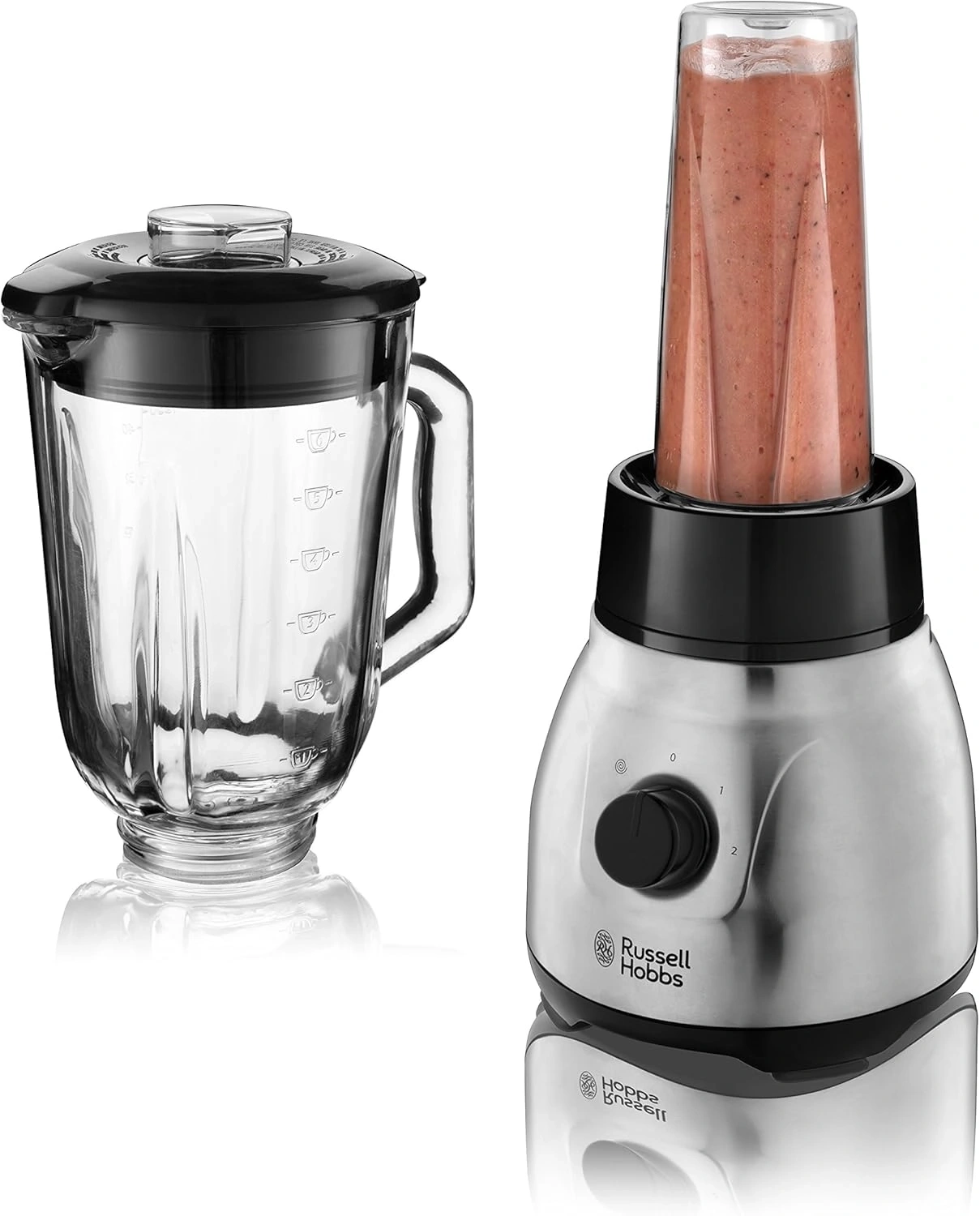 Russell Hobbs Mixer mit Smoothie Becher und Glasbehälter