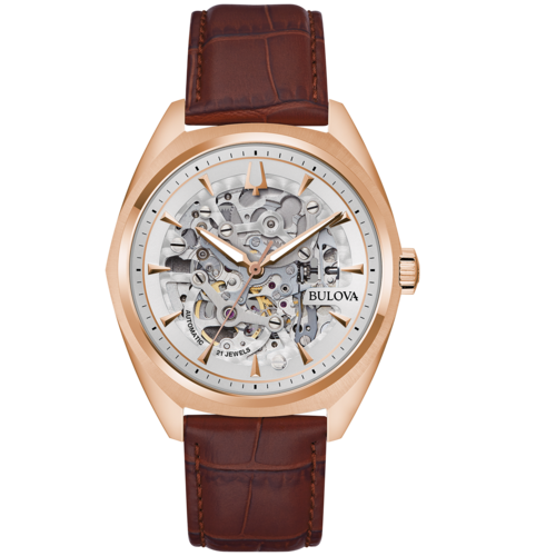 BULOVA 97A175 Armbanduhr Automatikuhr Herren 41 mm Lederarmband B-Ware