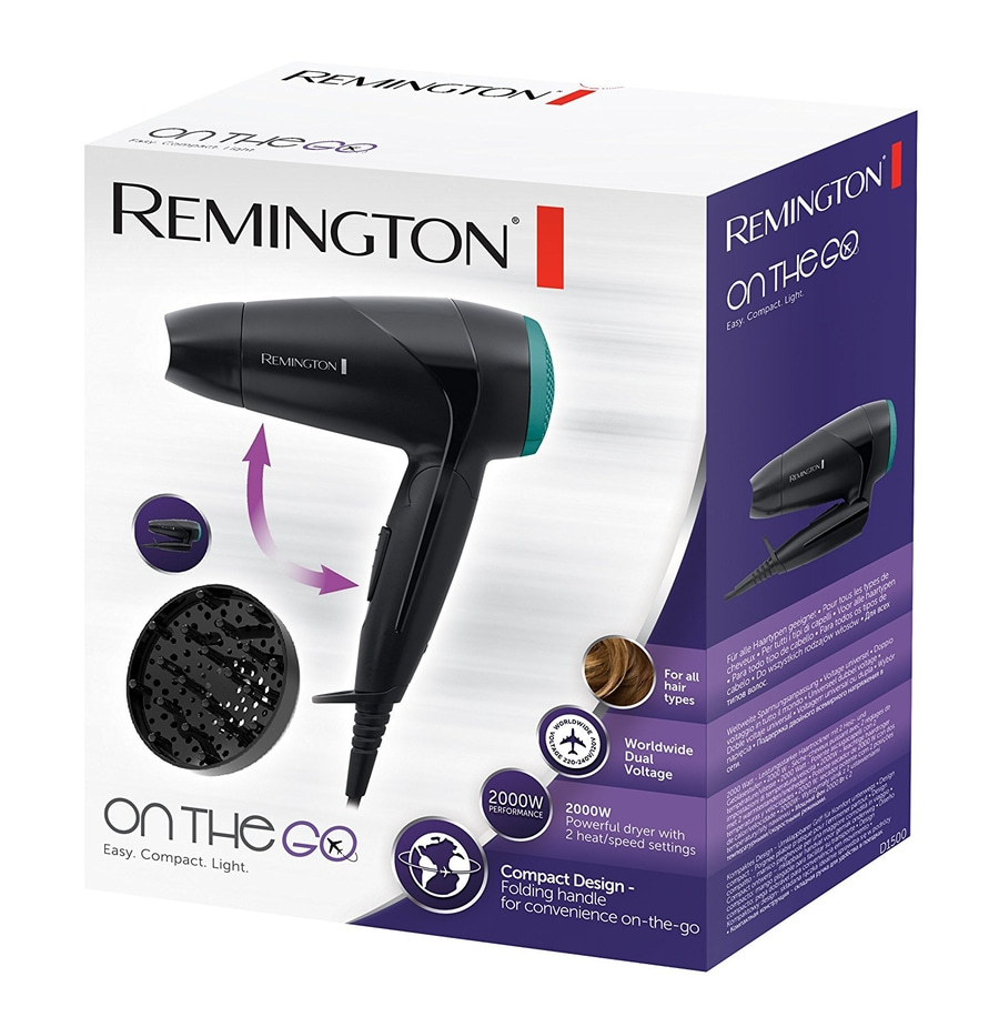 REMINGTON Reise-Haartrockner On The Go D1500 kompakt klappbar leicht 2000 W